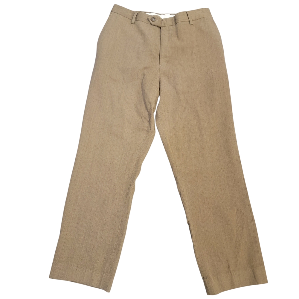 Joseph and Feiss Men's 100% Wool Trouser Pants Cuffed In Taupe  Brown Sz 32x28